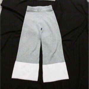 WORLD MARKET Womens S Wide Leg Sweater Pants Green & Cream
